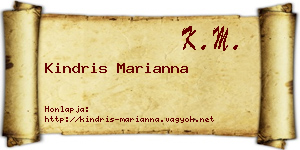 Kindris Marianna névjegykártya